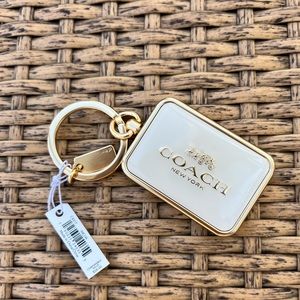 COACH Ivory + Gold Key Ring